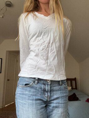 Soft white long sleeve top